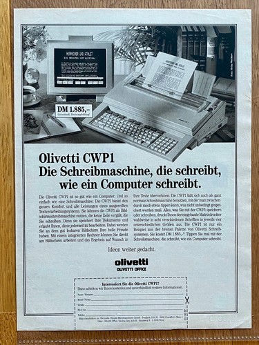 Olivetti cwp1 schreibmaschine - cwp1,