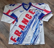 eishockey trikot FRANCE tackla reebok  NHL hockey sz M -LES BLUES -LE COQ glace