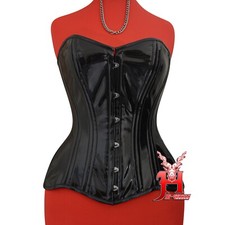 Full bust corset patent red