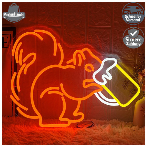 Neon schild eichhörnchen - schild,