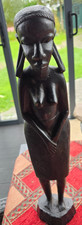 Afrikanische Figur - FRAU - Ebenholz - Handgeschnitzt, 35 cm hoch