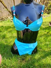 Bikini 38A Hellblau Glitzer