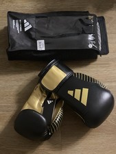 Adidas Competition Boxhandschuhe Wako Schwarz Gold Kickboxing Wettkampf 12 oz 