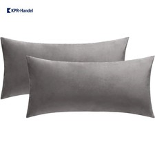 Dekorative MIULEE Kissenbezüge aus Samt 40x80 cm im modernen Grau – 2 Stück