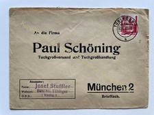 orig. Reklame Briefumschlag 1948 Tübingen Bühl Tuch Versand Stuffler