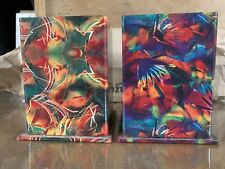 2 STIFTHALTER, bunt, Vintage 70/80er Jahre, Volksbank, Pappe, massig Platz