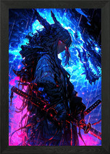 Anime Samurai mit Drache