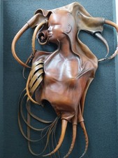 Deko Maske Medusa aus echtem Leder