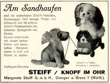 Steiff Hund Reklame von 1928