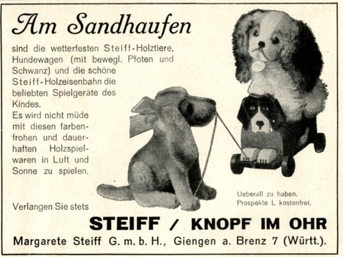 Steiff hund reklame von 1928 - steiff,