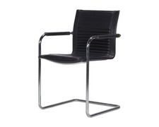 Walter u.Wilhelm Knoll  Art Collection Dialog Freischwinger Leder schwarz 2.Wahl