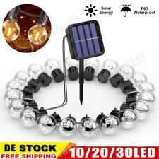 Solar Lichterkette 20/30 LED Kugel Beleuchtung Garten Party Außen Dekor Warmweiß