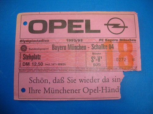 Ticket fc bayern - 92/93,