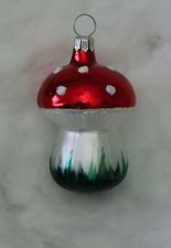 Lauschaer Glas Christbaumschmuck 3 kleine Fliegenpilze