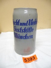 5393.      Alter Steingut Bierkrug  Gaststätte  München Deko  Bierkrug 1 L