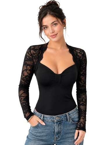 Damen spitzen langarmtop - damen,