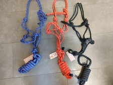 Knotenhalfter Pferdehalfter schwarz/,blau ,orange 3 Stück Neu