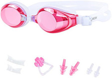 Blueshadow Erwachsene Kinder Schwimmbrille Set Tauchbrille Antibeschlag, rosa