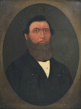 Antikes Ölgemälde eines Herrn - Gotik - Distressed - gerahmt