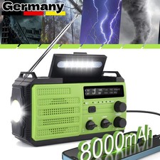 Solar Handkurbel Radio 8000mAh Outdoor LED Taschenlampe Leuchte Powerbank DHL