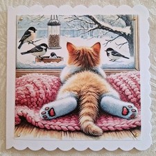 3D-Weihnachtskarte °Katze am