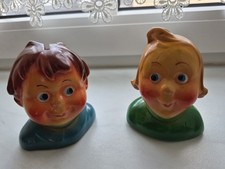 Alte Spardose Sparbüchse Max und Moritz nach Wilhelm Busch. Antik, Keramik, 9 cm