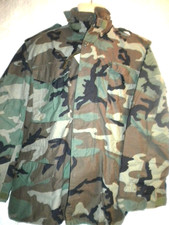 VINTAGE ORIGINAL ARMY M65 FIELD JACKET WOODLAND CAMO US FELDJACKE PARKA M-R