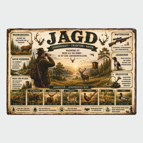 Blechschild jagd jäger - jagd,