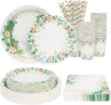 Salbeigrünes Einweggeschirr