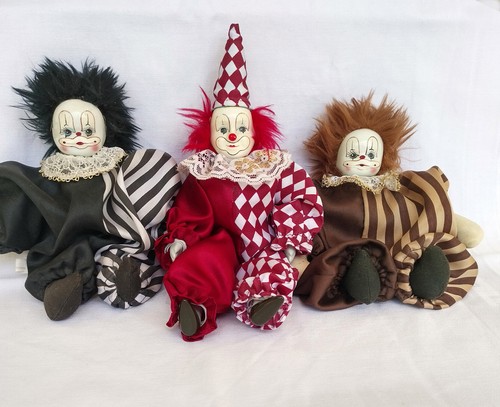 Clown harlekin puppen - clown/harlekin-puppen, (3)