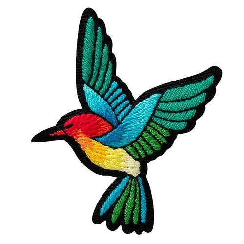 Kolibri bunt tier aufnäher - kolibri,