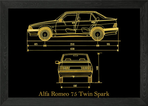 Alfa romeo gold gerahmtes - 75,