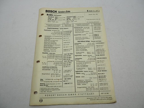 Bosch service liste für - für, bukh