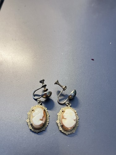 Vintage kamee ohrringe mit - vintage-kamee-ohrringe,