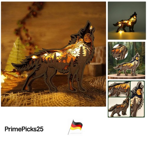 Holz wolf skulptur - 3d,