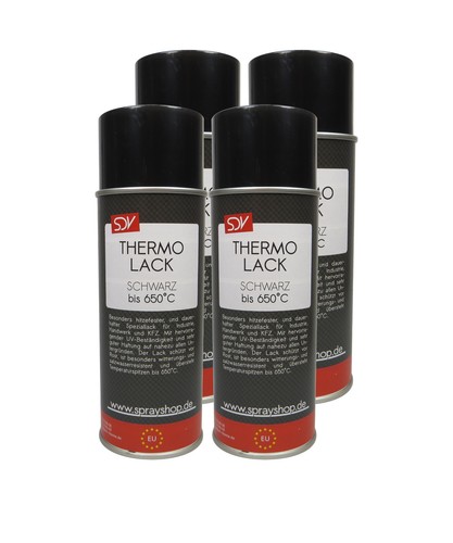 Thermolack schwarz 650 4x - schwarz, 650°c