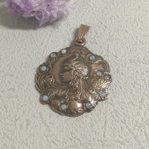 Jugendstil opal anhänger - opal,