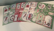 7 x kleine rote Stiefel Weihnachten Stanzaufleger Kartenbasteln Basteln Papercraft