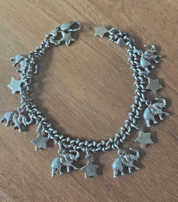 Sterlingsilber 925 Bettelarmband mit Elefanten und Stehen