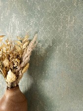 Tapete Vliestapete Grün Ornamente Metallic  Glanztapete Mustertapete