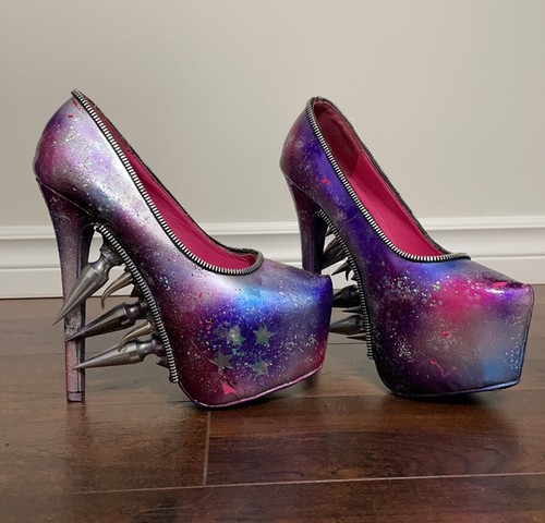 High heels spiked - metal, galaxy
