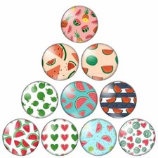 10 verschiedene 10|12|14|16|18|20|25 mm Cabochons Muster Obst Früchte Melone