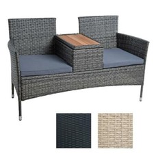 Polyrattan Gartenbank Bank Rattan Sitzbank 2-Sitzer Gartenmöbel Balkonmöbel Set