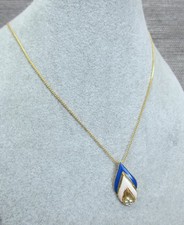 (C04)   Modeschmuck Set   zarte Kette+ Brosche  Emaille / Farbe Gold /mit Strass