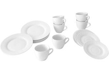 DOBMAN 18 tlg. Kaffeeservice weiss Porzellan für 6 Personen Geschirr Service