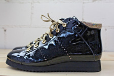 Halbstiefel Vabeene schwarz lack/ gold glitzer Gr.38 Top Zustand