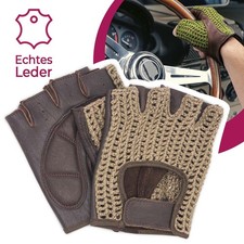 Autofahrer Handschuhe Fingerlose Retro Vintage Leder Fahrerhandschuhe Fingerling