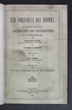 Zur Vorschule des Rechts -