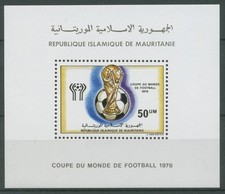 Mauretanien 1978 Fußball-WM Argentinien Pokal Ball Block 21 postfrisch (C27528)
