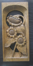 BLUMENHOLZRELIEF GESCHNITZT 50x22x3 cm